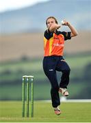 3 August 2020; Leah Paul of Scorchers bowls a delivery during the Women's Super Series match between Typhoons and Scorchers at Oak Hill Cricket Ground in Kilbride, Wicklow. Photo by Seb Daly/Sportsfile