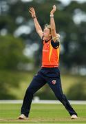 3 August 2020; Gaby Lewis of Scorchers appeals for an lbw during the Women's Super Series match between Typhoons and Scorchers at Oak Hill Cricket Ground in Kilbride, Wicklow. Photo by Seb Daly/Sportsfile