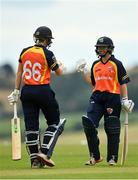 3 August 2020; Leah Paul, right, and Gaby Lewis of Scorchers during the Women's Super Series match between Typhoons and Scorchers at Oak Hill Cricket Ground in Kilbride, Wicklow. Photo by Seb Daly/Sportsfile