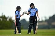 3 August 2020; Rachel Delaney, left, and Rebecca Stokell of Typhoons during the Women's Super Series match between Typhoons and Scorchers at Oak Hill Cricket Ground in Kilbride, Wicklow. Photo by Seb Daly/Sportsfile