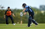 3 August 2020; Laura Delany of Typhoons plays a shot during the Women's Super Series match between Typhoons and Scorchers at Oak Hill Cricket Ground in Kilbride, Wicklow. Photo by Seb Daly/Sportsfile
