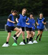 6 August 2020; Players warm-up during a Bohemians women's team training session at Oscar Traynor Centre in Coolock, Dublin. Photo by Ramsey Cardy/Sportsfile