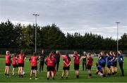 6 August 2020; Manager Sean Byrne speaks to the team during a Bohemians women's team training session at Oscar Traynor Centre in Coolock, Dublin. Photo by Ramsey Cardy/Sportsfile