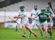 31 July 2020; Martin Keoghan of Tullaroan in action against Evan Shefflin of Ballyhale Shamrocks during the Kilkenny County Senior Hurling League Group A match between Ballyhale Shamrocks and Tullaroan at UPMC Nowlan Park in Kilkenny. GAA matches continue to take place in front of a limited number of people in an effort to contain the spread of the Coronavirus (COVID-19) pandemic. Photo by Matt Browne/Sportsfile