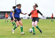 4 August 2020; Chloe McCarthy, right, and Rebecca Watkins during Republic of Ireland Women's Under-17 Training Camp at Tramore AFC in Waterford. Photo by Piaras Ó Mídheach/Sportsfile