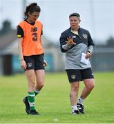4 August 2020; Maura Reynolds with assistant coach Irene Hehir during Republic of Ireland Women's Under-17 Training Camp at Tramore AFC in Waterford. Photo by Piaras Ó Mídheach/Sportsfile