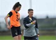 4 August 2020; Maura Reynolds with assistant coach Irene Hehir during Republic of Ireland Women's Under-17 Training Camp at Tramore AFC in Waterford. Photo by Piaras Ó Mídheach/Sportsfile
