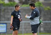 4 August 2020; Goalkeeper coach David Rooney with Rugile Askalnyte during Republic of Ireland Women's Under-17 Training Camp at Tramore AFC in Waterford. Photo by Piaras Ó Mídheach/Sportsfile