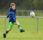 5 August 2020; Fionn Tighe during the Bank of Ireland Leinster Rugby Summer Camp at Newbridge in Kildare. Photo by Matt Browne/Sportsfile