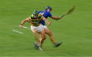 1 August 2020; Calvin Healy of Glen Rovers contests possession with Robert O'Mahony of St. Finbarrs during the Cork County Senior Hurling Championship Group C Round 1 match between Glen Rovers and St. Finbarrs at Páirc Uí Chaoimh in Cork. GAA matches continue to take place in front of a limited number of people due to the ongoing Coronavirus restrictions. Photo by Brendan Moran/Sportsfile