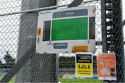 1 August 2020; Coronavirus signage is seen prior to the Cork County Senior Hurling Championship Group B Round 1 match between Blackrock and Erin's Own at Páirc Uí Chaoimh in Cork. GAA matches continue to take place in front of a limited number of people due to the ongoing Coronavirus restrictions. Photo by Brendan Moran/Sportsfile