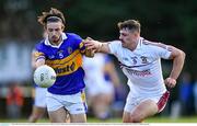 5 August 2020; James Tolan of Castleknock in action against Brian Howard of Raheny during the Dublin County Senior Football Championship Round 2 match between Raheny and Castleknock at St Anne's Park in Raheny, Dublin. Photo by Piaras Ó Mídheach/Sportsfile