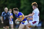 5 August 2020; Thomas McDaniels of Castleknock in action against Kevin Byrne of Raheny during the Dublin County Senior Football Championship Round 2 match between Raheny and Castleknock at St Anne's Park in Raheny, Dublin. Photo by Piaras Ó Mídheach/Sportsfile