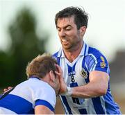 5 August 2020; Michael Darragh Macauley of Ballyboden St Endas blocks the attack of Nathan Mullins of St Vincent's during the Dublin County Senior Football Championship Round 2 match between St Vincent's and Ballyboden St Endas at Pairc Naomh Uinsionn in Marino, Dublin. Photo by Stephen McCarthy/Sportsfile