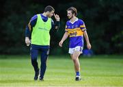 5 August 2020; Castleknock selector Derek Kinnevey speaking with James Tolan before the Dublin County Senior Football Championship Round 2 match between Raheny and Castleknock at St Anne's Park in Raheny, Dublin. Photo by Piaras Ó Mídheach/Sportsfile