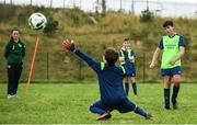 6 August 2020; Attendee Marco Llamas, age 13, from Wicklow in action during the Intersport Elvery's FAI Summer Soccer Schools event at Sporting Greystones in Co. Wicklow. Photo by David Fitzgerald/Sportsfile