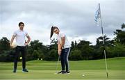 6 August 2020; AIG today launched this year’s AIG Cups & Shields at the GUI National Golf Academy at Carton House in Maynooth, Kildare. On hand at the launch were Dublin Camogie player Hannah Hegarty and Dublin footballer Davy Byrne. AIG Insurance is offering exclusive discounts to GUI and ILGU members. For a quote, go to www.aig.ie/golfer Photo by Sam Barnes/Sportsfile