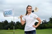 6 August 2020; AIG today launched this year’s AIG Cups & Shields at the GUI National Golf Academy at Carton House in Maynooth, Kildare. On hand were Dublin Camogie player Hannah Hegarty, pictured, as well as Ireland golf team member Keith Egan and Dublin footballer Davy Byrne. AIG Insurance is offering exclusive discounts to GUI and ILGU members. For a quote, go to www.aig.ie/golfer Photo by Sam Barnes/Sportsfile