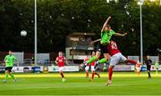 7 August 2020; Sam Todd of Finn Harps in action against David Titov of St Patrick's Athletic during the SSE Airtricity League Premier Division match between St Patrick's Athletic and Finn Harps at Richmond Park in Dublin. Photo by Seb Daly/Sportsfile