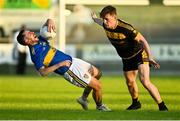 7 August 2020; Mark McHugh of Kilcar is tackled by Shane O'Donnell of St Eunan's during the Donegal County Senior Football Championship Round 1 match between St Eunan's and Kilcar at O'Donnell Park in Letterkenny, Donegal. Photo by Ramsey Cardy/Sportsfile
