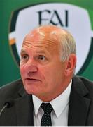 7 August 2020; FAI President Gerry McAnaney during an FAI Press Conference following Special Meeting of FAI National Council at the Red Cow Moran's Hotel in Dublin. Photo by Brendan Moran/Sportsfile