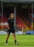 8 August 2020; Lauren Egbuloniu of Cork City walks the pitch ahead of the FAI Women's National League match between Shelbourne and Cork City at Tolka Park in Dublin. Photo by Eóin Noonan/Sportsfile