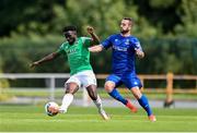 8 August 2020; Henry Ochieng of Cork City in action against Kurtis Byrne of Waterford during the SSE Airtricity League Premier Division match between Waterford and Cork City at RSC in Waterford. Photo by Sam Barnes/Sportsfile