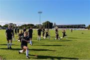 8 August 2020; The Bohemians team warm up ahead of the FAI Women's National League match between Wexford Youths and Bohemians at Ferrycarrig Park in Wexford. Photo by Sam Barnes/Sportsfile