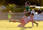 8 August 2020; Marie Curtin of Treaty United in action against Sadhbh Doyle of Peamount United during the FAI Women's National League match between Peamount United and Treaty United at PRL Park in Greenogue, Dublin. Photo by Seb Daly/Sportsfile