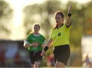 8 August 2020; Referee Sarah Dyas during the FAI Women's National League match between Peamount United and Treaty United at PRL Park in Greenogue, Dublin. Photo by Seb Daly/Sportsfile