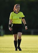 8 August 2020; Referee Sarah Dyas during the FAI Women's National League match between Peamount United and Treaty United at PRL Park in Greenogue, Dublin. Photo by Seb Daly/Sportsfile