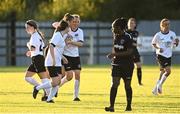 8 August 2020; Chloe Darby of Bohemians, centre, celebrates with team-mates after scoring her side's first goal  during the FAI Women's National League match between Wexford Youths and Bohemians at Ferrycarrig Park in Wexford. Photo by Sam Barnes/Sportsfile
