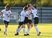 8 August 2020; Chloe Darby of Bohemians, centre, celebrates with team-mates after scoring her side's first goal  during the FAI Women's National League match between Wexford Youths and Bohemians at Ferrycarrig Park in Wexford. Photo by Sam Barnes/Sportsfile