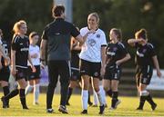 8 August 2020;  Bohemians goal scorer Chloe Darby is congratulated by Bohemians manager Sean Byrne following the FAI Women's National League match between Wexford Youths and Bohemians at Ferrycarrig Park in Wexford. Photo by Sam Barnes/Sportsfile