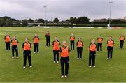 9 August 2020; The Scorchers team ahead of the Women's Super Series match between Scorchers and Typhoons at Pembroke Cricket Club in Park Avenue, Dublin. Photo by Sam Barnes/Sportsfile
