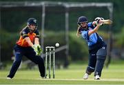 9 August 2020; Rachel Delaney of Typhoons plays a shot as Shauna Kavanagh of Scorchers watches on during the Women's Super Series match between Scorchers and Typhoons at Pembroke Cricket Club in Park Avenue, Dublin. Photo by Sam Barnes/Sportsfile