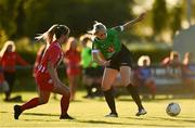 8 August 2020; Stephanie Roche of Peamount United in action against Jenna Slattery of Treaty United during the FAI Women's National League match between Peamount United and Treaty United at PRL Park in Greenogue, Dublin. Photo by Seb Daly/Sportsfile