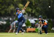 9 August 2020; Rachel Delaney of Typhoons hits a four during the Women's Super Series match between Scorchers and Typhoons at Pembroke Cricket Club in Park Avenue, Dublin. Photo by Sam Barnes/Sportsfile