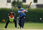9 August 2020; Freya Sargent of Typhoons plays a shot during the Women's Super Series match between Scorchers and Typhoons at Pembroke Cricket Club in Park Avenue, Dublin. Photo by Sam Barnes/Sportsfile