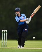 9 August 2020; Sarah Condron of Typhoons plays a shot during the Women's Super Series match between Scorchers and Typhoons at Pembroke Cricket Club in Park Avenue, Dublin. Photo by Sam Barnes/Sportsfile