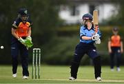 9 August 2020; Sarah Condron of Typhoons plays a shot past wicket keeper Shauna Kavanagh of Scorchers during the Women's Super Series match between Scorchers and Typhoons at Pembroke Cricket Club in Park Avenue, Dublin. Photo by Sam Barnes/Sportsfile