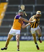 9 August 2020; Wayne Mallon of Faythe Harriers in action against James Cash of Shelmaliers during the Wexford County Senior Hurling Championship Quarter-Final match between Faythe Harriers and Shelmaliers at Chadwicks Wexford Park in Wexford. Photo by Harry Murphy/Sportsfile