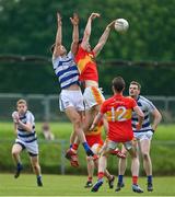 9 August 2020; Conor Stenson of Castlebar Mitchels contests a kickout with Conor O'Shea of Breaffy during the Mayo County Senior Football Championship Group 1 Round 3 match between Castlebar Mitchels and Breaffy at Páirc Josie Munnelly in Castlebar, Mayo. Photo by Brendan Moran/Sportsfile