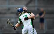 9 August 2020; Shane O'Keeffe of Blackrock and Kieran O'Sullivan of Newtownshandrum tussle off the ball during the Cork County Senior Hurling Championship Group B Round 2 match between Newtownshandrum and Blackrock at Mallow GAA Grounds in Mallow, Cork. Photo by Piaras Ó Mídheach/Sportsfile