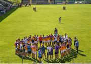 9 August 2020; Faythe Harriers players huddle following the Wexford County Senior Hurling Championship Quarter-Final match between Faythe Harriers and Shelmaliers at Chadwicks Wexford Park in Wexford. Photo by Harry Murphy/Sportsfile