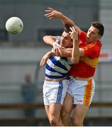 9 August 2020; James Minogue of Breaffy and John Lawless of Castlebar Mitchels contest a high ball during the Mayo County Senior Football Championship Group 1 Round 3 match between Castlebar Mitchels and Breaffy at Páirc Josie Munnelly in Castlebar, Mayo. Photo by Brendan Moran/Sportsfile