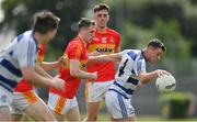 9 August 2020; Dylan Cannon of Breaffy in action against Patrick Durcan of Castlebar Mitchels during the Mayo County Senior Football Championship Group 1 Round 3 match between Castlebar Mitchels and Breaffy at Páirc Josie Munnelly in Castlebar, Mayo. Photo by Brendan Moran/Sportsfile