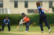 9 August 2020; Sophie MacMahon of Scorchers faces a delivery from Orla Prendergast of Typhoons during the Women's Super Series match between Scorchers and Typhoons at Pembroke Cricket Club in Park Avenue, Dublin. Photo by Sam Barnes/Sportsfile