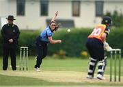 9 August 2020; Jane Maguire of Typhoons delivers to Sophie MacMahon of Scorchers during the Women's Super Series match between Scorchers and Typhoons at Pembroke Cricket Club in Park Avenue, Dublin. Photo by Sam Barnes/Sportsfile