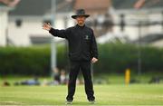 9 August 2020; Umpire Paul Reynolds signals a boundary during the Women's Super Series match between Scorchers and Typhoons at Pembroke Cricket Club in Park Avenue, Dublin. Photo by Sam Barnes/Sportsfile